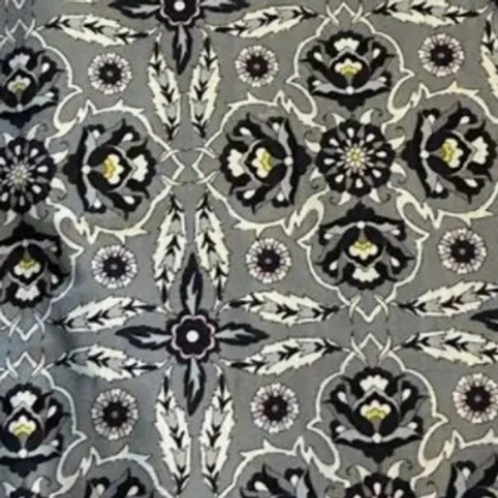 Vera Bradley Wide Lanyard Plaza Tile Floral Grey Blue ID Key Hold NEW